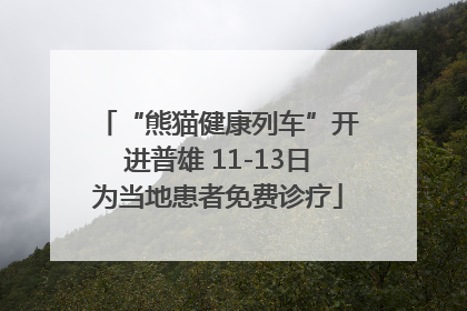 “熊猫健康列车”开进普雄 11-13日为当地患者免费诊疗