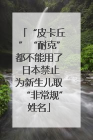 “皮卡丘”“耐克”都不能用了 日本禁止为新生儿取“非常规”姓名