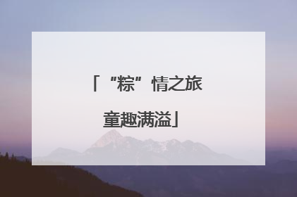 “粽”情之旅 童趣满溢