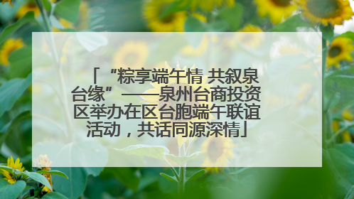“粽享端午情 共叙泉台缘”——泉州台商投资区举办在区台胞端午联谊活动，共话同源深情