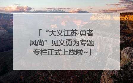 “大义江苏·勇者风尚”见义勇为专题专栏正式上线啦~
