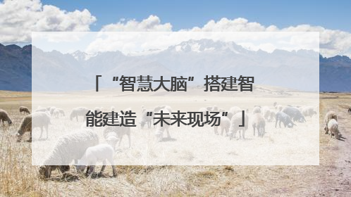 “智慧大脑”搭建智能建造“未来现场”