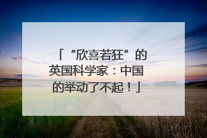 “欣喜若狂”的英国科学家：中国的举动了不起！
