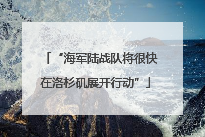 “海军陆战队将很快在洛杉矶展开行动”