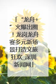 “龙舟+”火爆出圈！龙岗龙舟赛多元新场景打造文旅狂欢_深圳新闻网