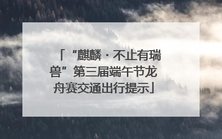 “麒麟・不止有瑞兽”第三届端午节龙舟赛交通出行提示