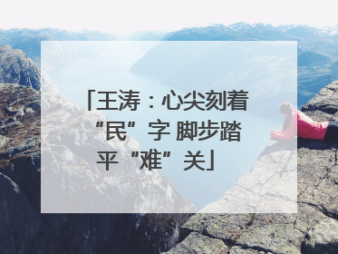 王涛：心尖刻着“民”字 脚步踏平“难”关
