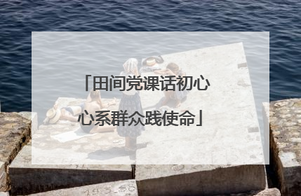田间党课话初心 心系群众践使命