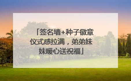 签名墙+种子徽章仪式感拉满，弟弟妹妹暖心送祝福