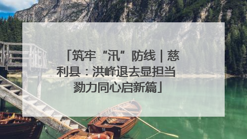 筑牢“汛”防线｜慈利县：洪峰退去显担当 勠力同心启新篇