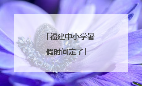 福建中小学暑假时间定了