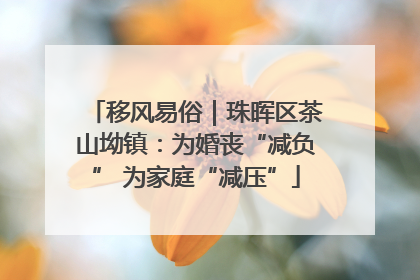 移风易俗｜珠晖区茶山坳镇：为婚丧“减负” 为家庭“减压”