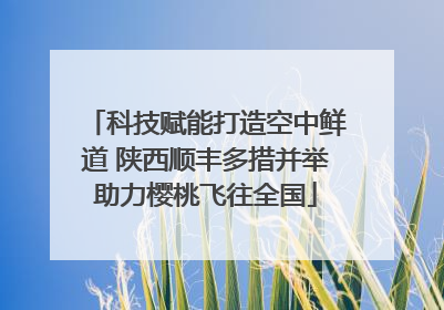 科技赋能打造空中鲜道 陕西顺丰多措并举助力樱桃飞往全国