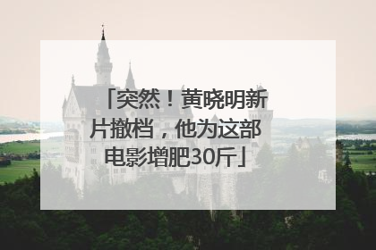 突然！黄晓明新片撤档，他为这部电影增肥30斤