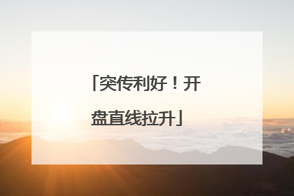 突传利好！开盘直线拉升