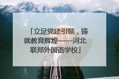 立足党建引领,铸就教育辉煌——河北联邦外国语学校