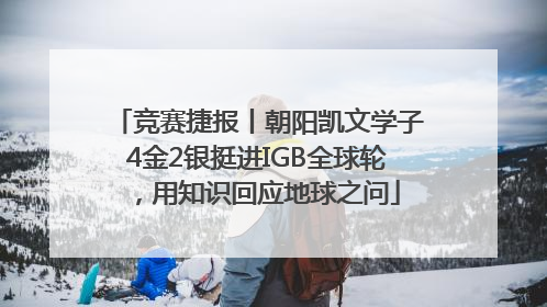 竞赛捷报丨朝阳凯文学子4金2银挺进IGB全球轮，用知识回应地球之问