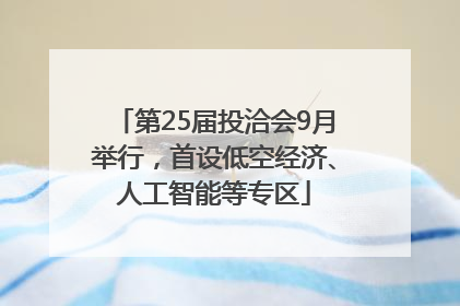 第25届投洽会9月举行，首设低空经济、人工智能等专区