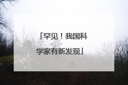 罕见！我国科学家有新发现