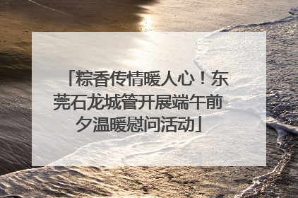粽香传情暖人心！东莞石龙城管开展端午前夕温暖慰问活动