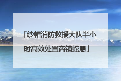 纱帽消防救援大队半小时高效处置商铺蛇患
