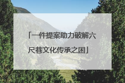 一件提案助力破解六尺巷文化传承之困