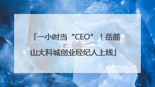 一小时当“CEO”！岳麓山大科城创业经纪人上线