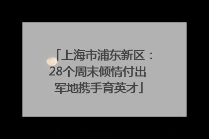 上海市浦东新区：28个周末倾情付出 军地携手育英才
