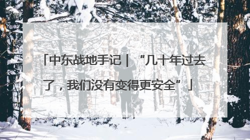 中东战地手记｜“几十年过去了，我们没有变得更安全”