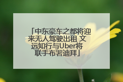 中东豪车之都将迎来无人驾驶出租 文远知行与Uber将联手布署迪拜