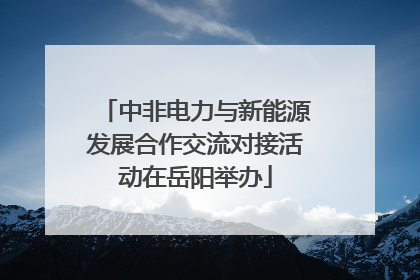 中非电力与新能源发展合作交流对接活动在岳阳举办