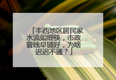 丰西地区居民家水流如细筷，市政管线早铺好，为啥迟迟不通？