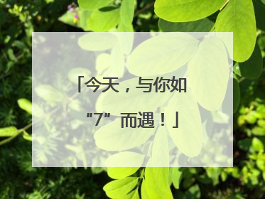今天，与你如“7”而遇！