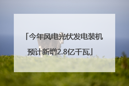 今年风电光伏发电装机预计新增2.8亿千瓦