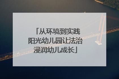 从环境到实践 阳光幼儿园让法治浸润幼儿成长