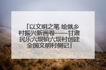 以文明之笔 绘就乡村振兴新画卷——甘肃民乐六坝镇六坝村创建全国文明村侧记