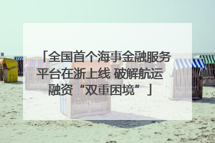 全国首个海事金融服务平台在浙上线 破解航运融资“双重困境”