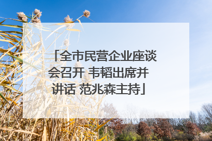 全市民营企业座谈会召开 韦韬出席并讲话 范兆森主持