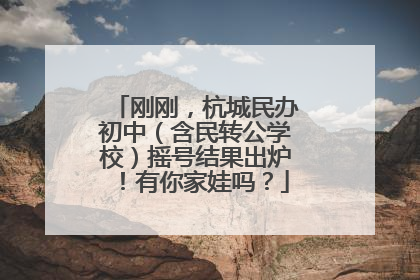 刚刚，杭城民办初中（含民转公学校）摇号结果出炉！有你家娃吗？