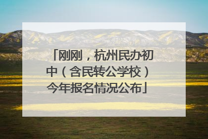 刚刚，杭州民办初中（含民转公学校）今年报名情况公布