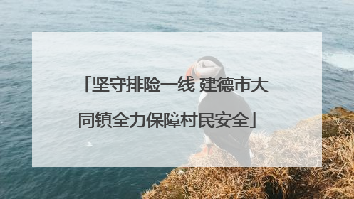 坚守排险一线 建德市大同镇全力保障村民安全