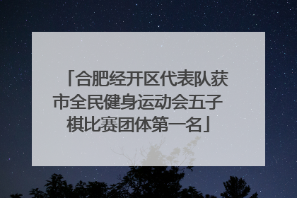 合肥经开区代表队获市全民健身运动会五子棋比赛团体第一名