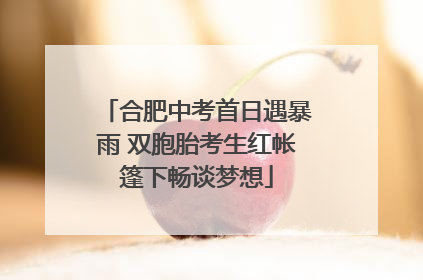 合肥中考首日遇暴雨 双胞胎考生红帐篷下畅谈梦想