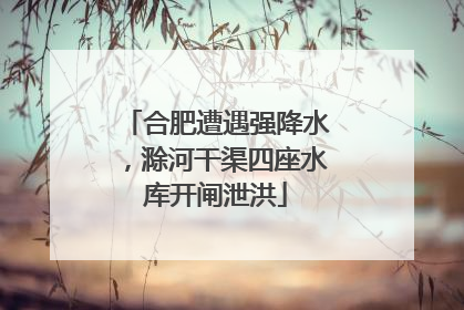 合肥遭遇强降水，滁河干渠四座水库开闸泄洪