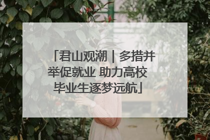 君山观潮｜多措并举促就业 助力高校毕业生逐梦远航