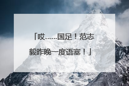 哎……国足！范志毅昨晚一度语塞！