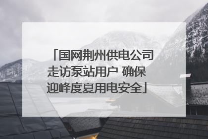 国网荆州供电公司走访泵站用户 确保迎峰度夏用电安全