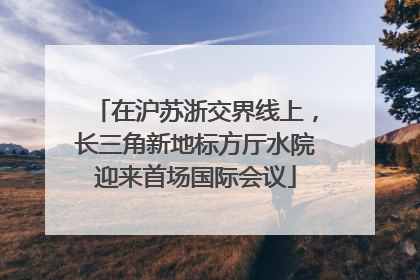 在沪苏浙交界线上，长三角新地标方厅水院迎来首场国际会议