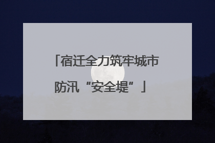 宿迁全力筑牢城市防汛“安全堤”