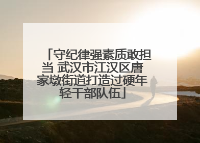 守纪律强素质敢担当 武汉市江汉区唐家墩街道打造过硬年轻干部队伍